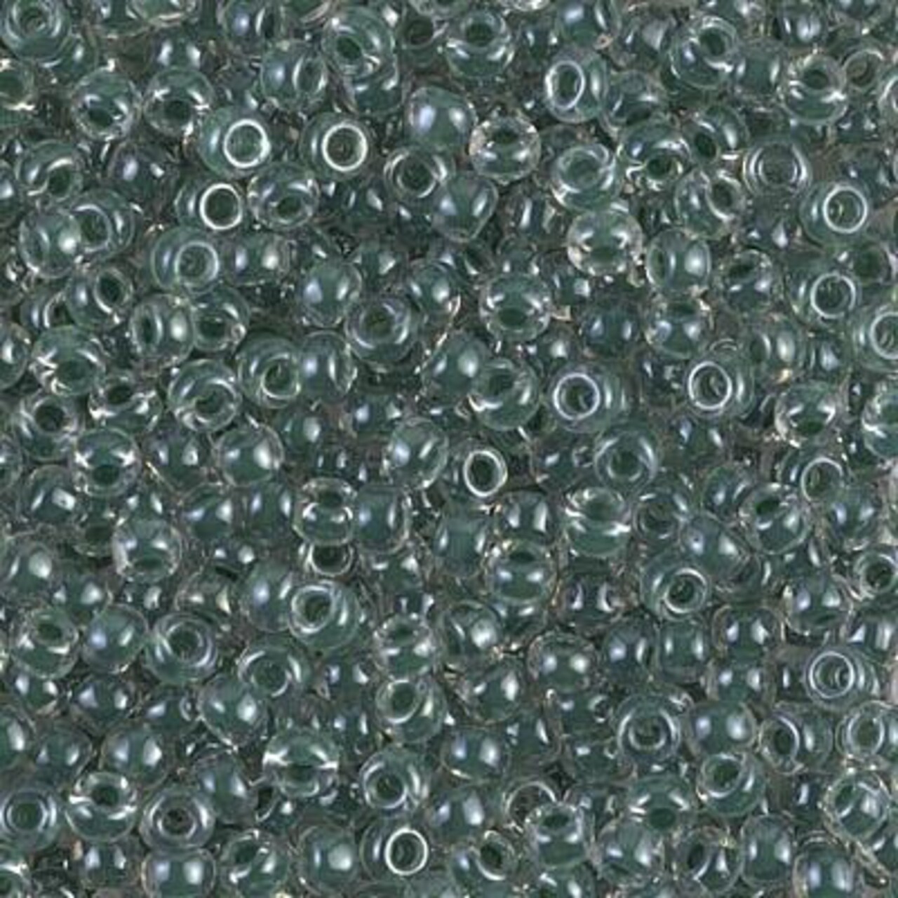 Miyuki 8 Round Seed Bead, 8-217, Forest Green Lined Crystal, 10 grams